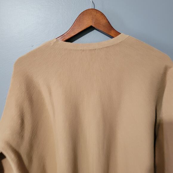 J Jill Sweater Size 1X Cozy Tan Crew Neck Slub Knit Casual Womens Long Sleeve - Picture 8 of 10